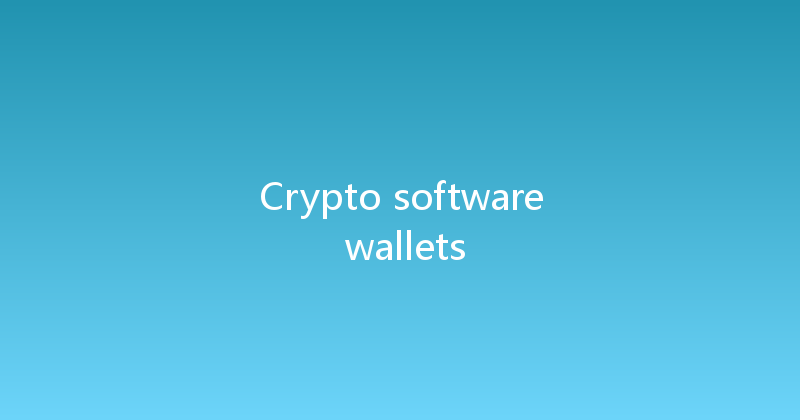Crypto software wallets 