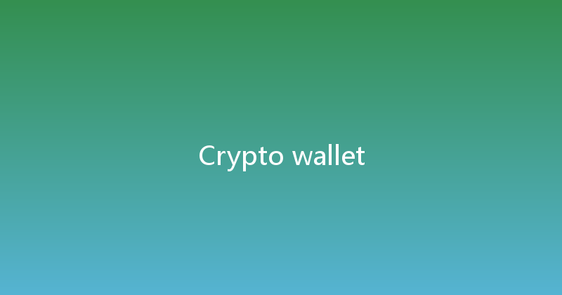 Crypto wallet 
