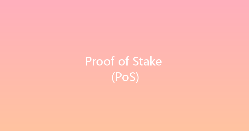 Proof of Stake (PoS) 