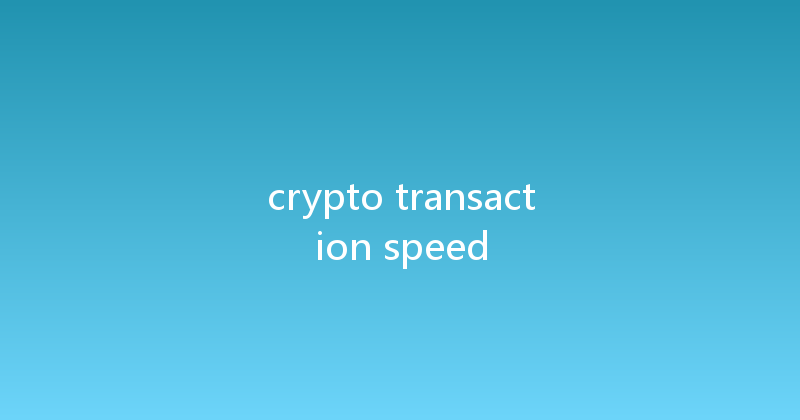 crypto transaction speed 