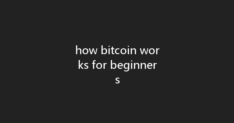 how bitcoin works for beginners 
