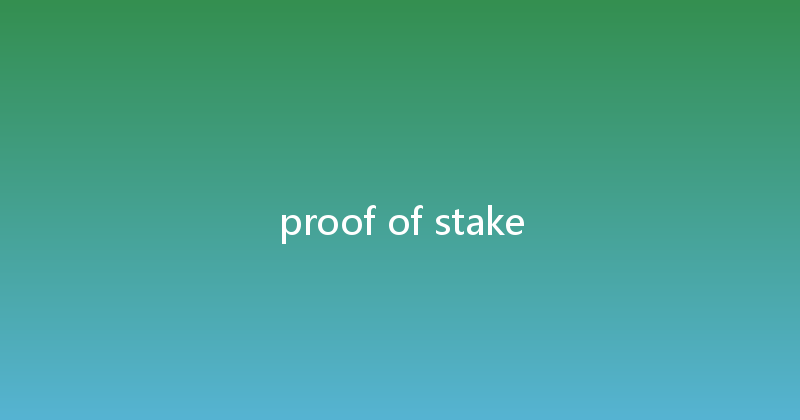 proof of stake 